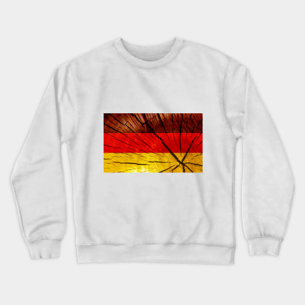 Flag of Germany – Tree Trunk Wood Crewneck Sweatshirt by DrPen